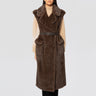 P.A.R.O.S.H.-Gilet Lungo in Ecopelliccia Marrone-TRYME Shop