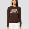 MC2 SAINT BARTH-Maglione Girocollo Stampa Jacquard Ma Che Freddo Fa Marrone-TRYME Shop