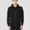 STONE ISLAND-Felpa con Cappuccio Tinta in Capo Nero-TRYME Shop