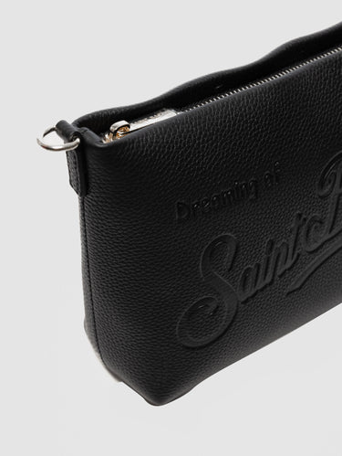 Pochette Aline in Pelle Martellata Nero