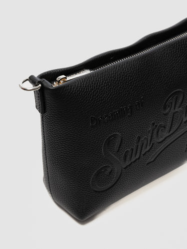 Pochette Aline in Pelle Martellata Nero