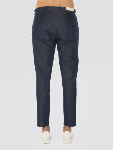 Tiberio Denim Pleated Pants Blue