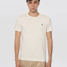 RALPH LAUREN-T-shirt Girocollo Custom Slim Fit Crema-TRYME Shop