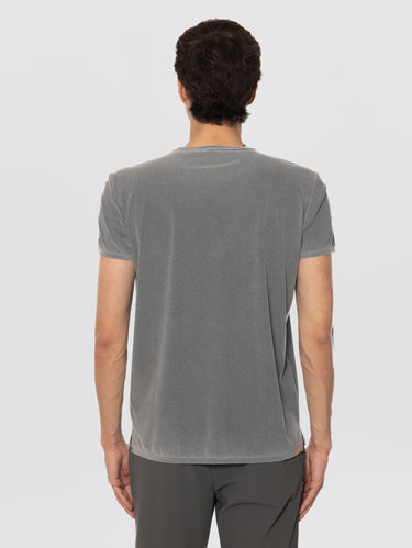 T-shirt en piqué effet délavé gris