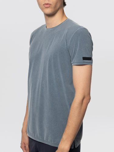 T-shirt en piqué effet délavé bleu nuit