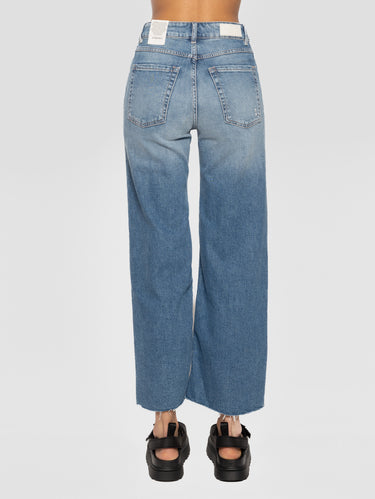 Jeans Angie met Rafelige Zoom Blauw