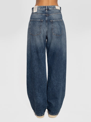 Jeans Debby wijde pijp met medium wassing blauw