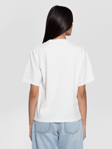 Oversized T-shirt met Geborduurd Logo Wit