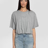 PINKO-T-shirt Cropped con Pieghe Grigio-TRYME Shop