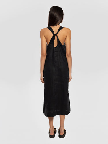 Longuette-Kleid aus Leinen Douglas Schwarz