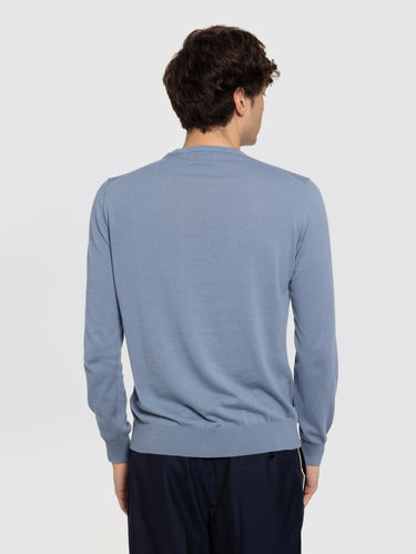 Pull en coton crêpe chambray