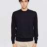 ALPHA STUDIO-Maglia in Cotone Crepe Blu Notte-TRYME Shop