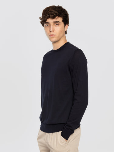 Pull en coton crêpe bleu nuit