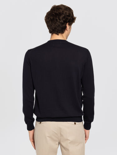 Pull en coton crêpe bleu nuit