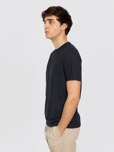 T-shirt manches courtes en Ice Cotton bleu nuit