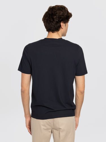 T-shirt manches courtes en Ice Cotton bleu nuit