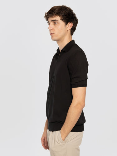 Polo col V noir