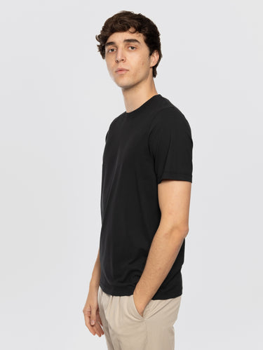 T-shirt manches courtes en coton glacé noir