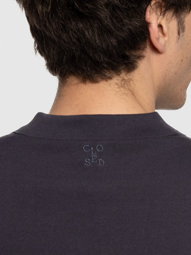 Polo con Mezza Zip Blu