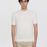 ALPHA STUDIO-Maglia con Maniche Corte in Cotone Bianco-TRYME Shop