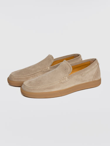 Suède Mocassins Zandkleurig