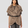 P.A.R.O.S.H.-Gilet Corto in Ecopelliccia a Pelo Lungo Greige-TRYME Shop