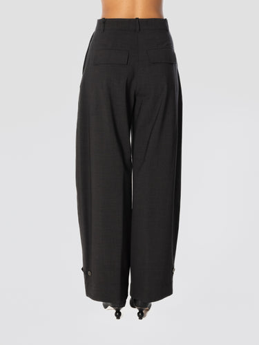 Adjustable Hem Pants Dark Brown