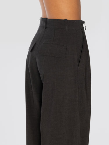 Adjustable Hem Pants Dark Brown