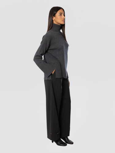 Adjustable Hem Pants Dark Brown