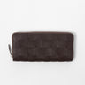 DRAGON DIFFUSION-Portafoglio in Pelle Check Zip Around Wallet Marrone-TRYME Shop