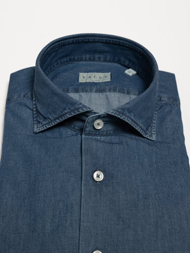 Camicia con Lavaggio Denim Medio