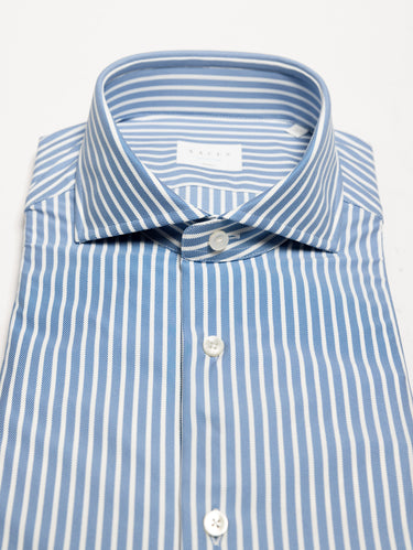 Jersey-Hemd Active Shirt mit Streifendruck Hellblau