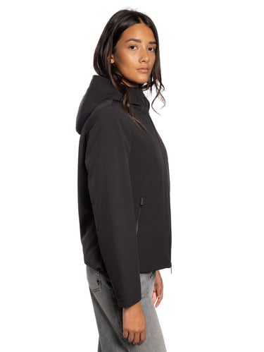 Black Short Windproof Parka