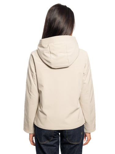 Beige Short Windproof Parka