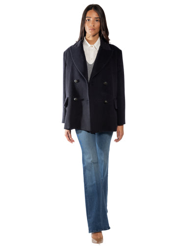 Beaver Wool and Alpaca Caban Blue
