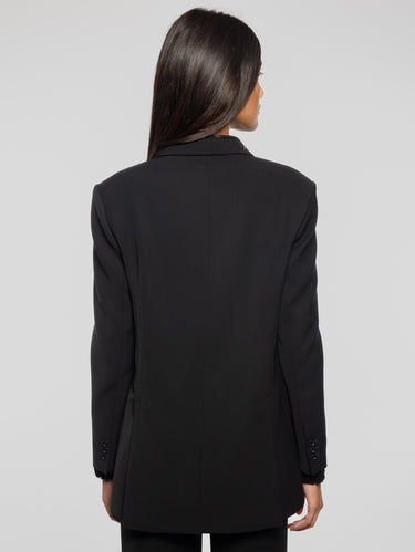 Black Double-Breasted Cady Jacket