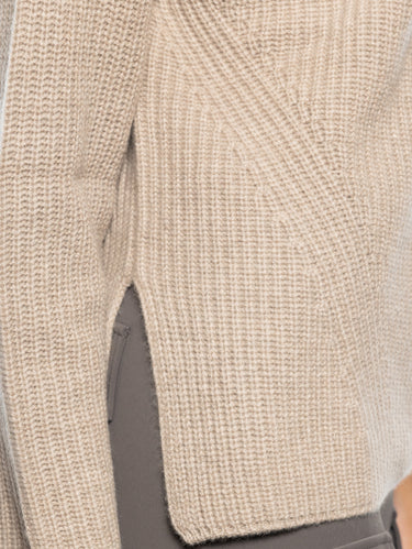 Beige Cashmere Turtleneck Sweater