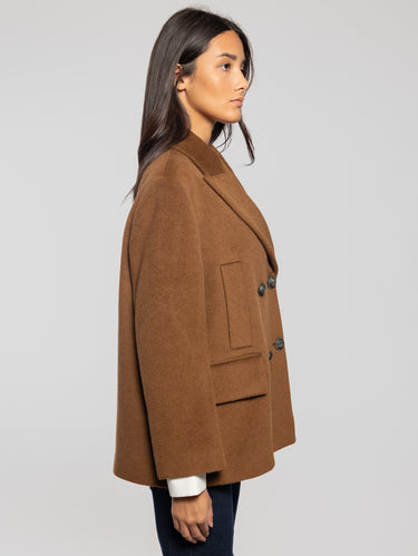 Beaver Wool and Alpaca Caban Brown