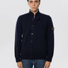 STONE ISLAND-Maglione con Bottoni e Zip Blu-TRYME Shop