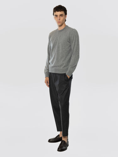 Gray Flannel Pants with Pleats