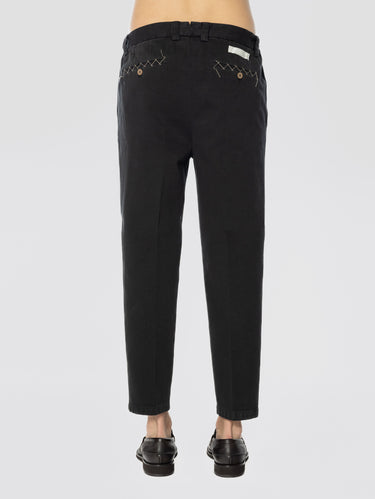 Black Bull Denim Pants with Pleats