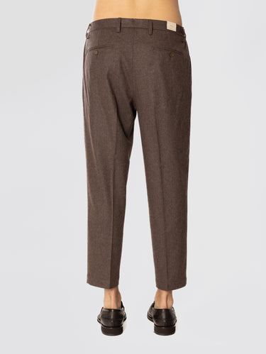 Pantaloni in Flanella con Pinces Biscotto