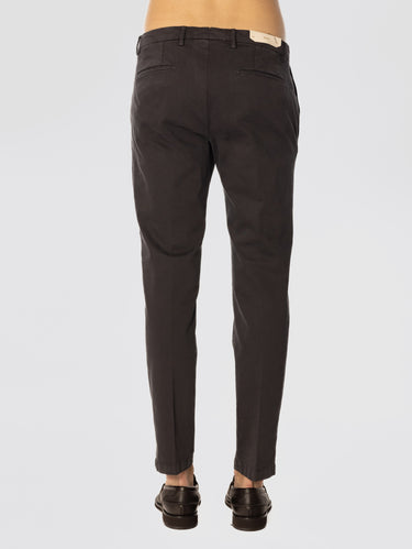 Gray Slim Cotton Gabardine Pants