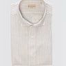 XACUS-Camicia in Misto Lino a Righe Beige/Bianco-TRYME Shop