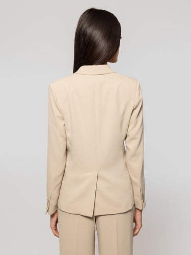 Einreihige Jacke aus Cady in Sand