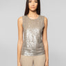 P.A.R.O.S.H.-Blusa Girocollo Full Paillettes Grigio Mélange Chiaro-TRYME Shop