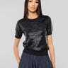 P.A.R.O.S.H.-Maglia Girocollo Full Paillettes Blu-TRYME Shop