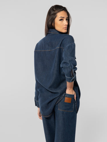 Jeansjacke aus Lyocell in Blau