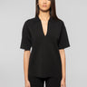 P.A.R.O.S.H.-Polo in Maglia con Scollo a V Nero-TRYME Shop