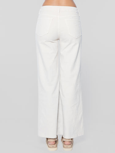 Cropped Denim mit hoher Taille Beige